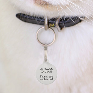 Placa Para Mascotas Mascota Perro Gato Divertido Humor Personalizar ID
