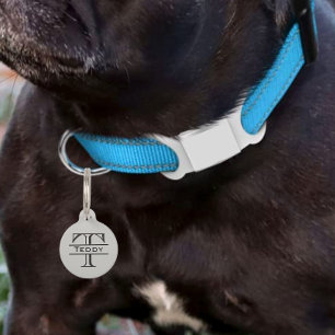 Placa Para Mascotas Mascota Perro Gato Monograma Etiqueta Personalizar