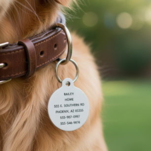 Placa Para Mascotas Mascota Viaje Vacaciones Hogar Perro Cat Dos Direc