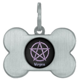 Placa Para Mascotas Mascota Wiccan PURPLE Personalizado