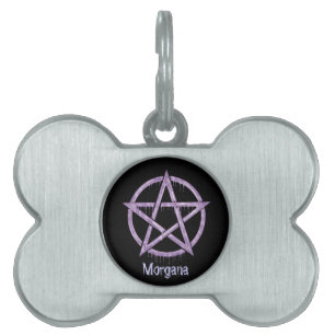 Placa Para Mascotas Mascota Wiccan PURPLE Personalizado