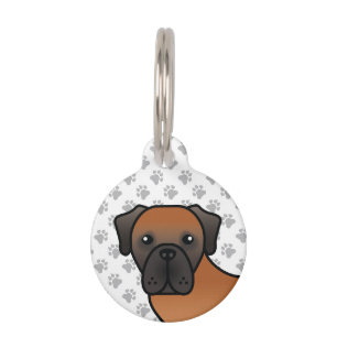 Placa Para Mascotas Mastín inglés de dibujos animados de color albaric