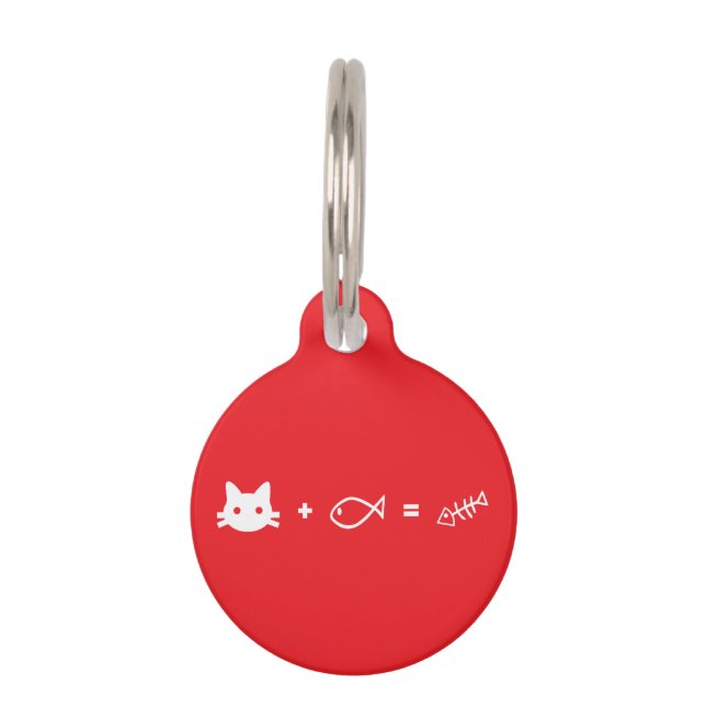 Placa Para Mascotas Matemática del gato (Anverso)