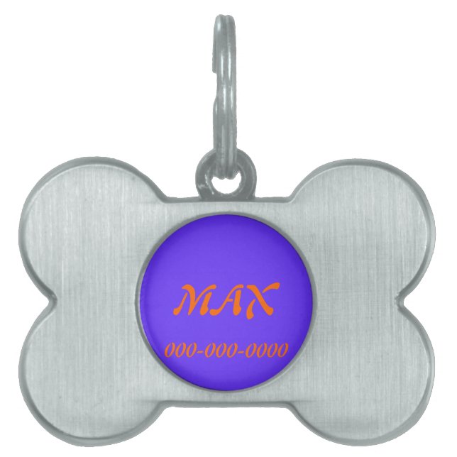 Placa Para Mascotas Máx. etiqueta de mascota (Frente)