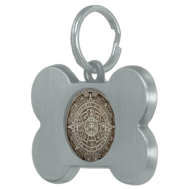 Placa Para Mascotas Mayan Calendar Pet ID tag (Frente Derecha)