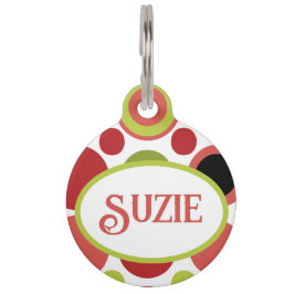 Placa Para Mascotas MCM Lime and Pink Bubble