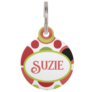 Placa Para Mascotas MCM Lime and Pink Bubble