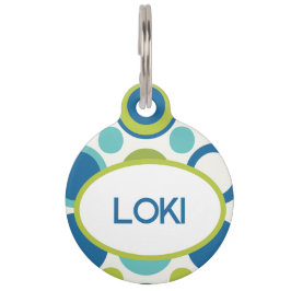 Placa Para Mascotas MCM Lime y Aqua Bubble