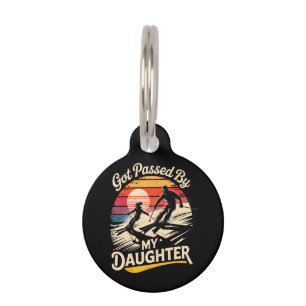 Placa Para Mascotas Me Adelantó Mi Hija Divertido Esquiador Amante Del
