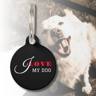 Placa Para Mascotas Me encanta ( agrega tu texto) Regalo negro de San 