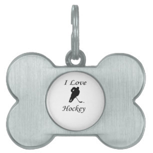 Placa Para Mascotas Me encanta el hockey