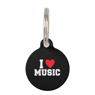 Placa Para Mascotas Me encanta Music Lover