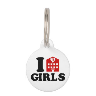 Placa Para Mascotas Me encantan los Chicas de los hoteles