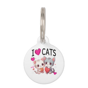 Placa Para Mascotas Me encantan los gatos Shirt Sólo un chica que ama 