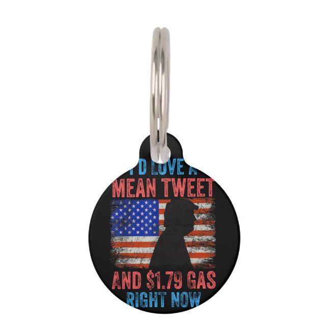 Placa Para Mascotas Me encantaría un tuit medio (Anverso)