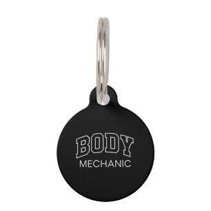 Placa Para Mascotas Mecánico Corporal Divertido Letraje Atlético Fitne