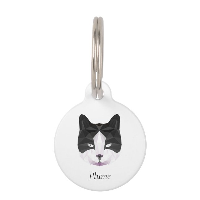 Placa Para Mascotas Médaillon pour animaux Chat noir et blanc (Anverso)