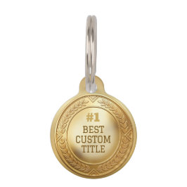 Placa Para Mascotas Medalla de oro realista 3D personalizable y editab