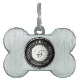 Placa Para Mascotas MEDALLA DE PLATA Campeón IMPRESIÓN PERSONALIZADA e