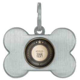 Placa Para Mascotas MEDALLA Dorada #1 Campeón IMPRESIÓN PERSONALIZADA 