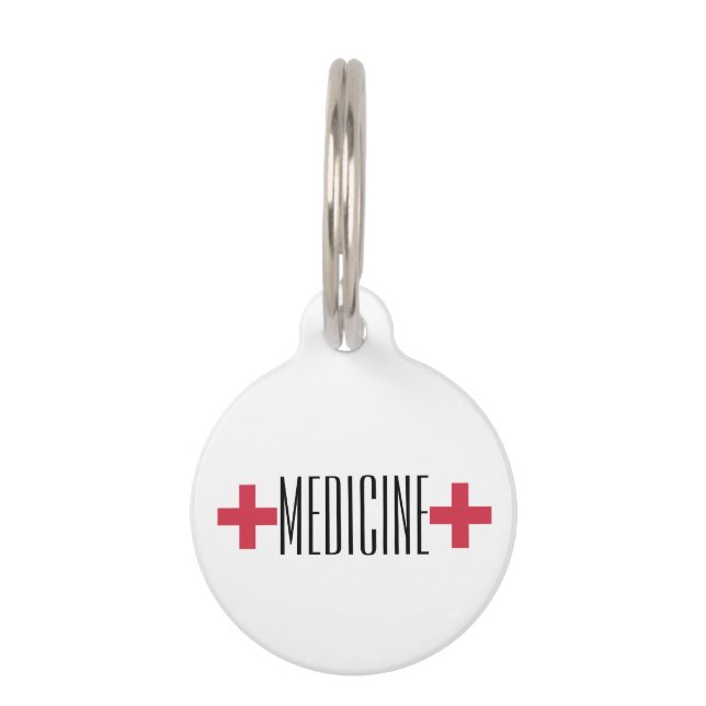 Placa Para Mascotas Medicina personalizado en funda de medicamentos de (Anverso)