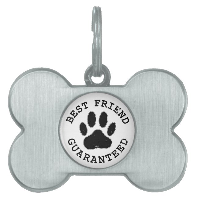 Placa Para Mascotas Mejor Amigo Garantizado De Dog Paw (Frente)