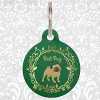 Mejor Día de Pug Boda Diseño Especial en Verde