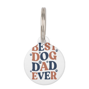 Placa Para Mascotas Mejor Papá Perro del Mundo Tipografía Huella Regal