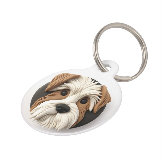 Placa Para Mascotas Mejor Perro Terrier Inspirado en 3D (Lateral)