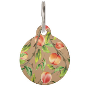 Placa Para Mascotas Melocotones en el árbol