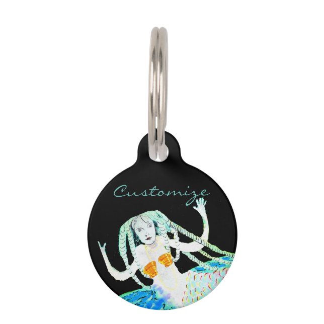 Placa Para Mascotas Mermaids con Dreadlocks Thunder_Cove (Anverso)