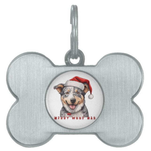 Placa Para Mascotas Merry Woof Mas (Frente)