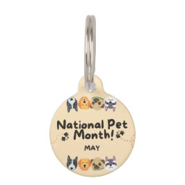 Placa Para Mascotas Mes Nacional Personalizado de las Mascotas
