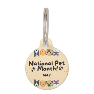 Placa Para Mascotas Mes Nacional Personalizado de las Mascotas
