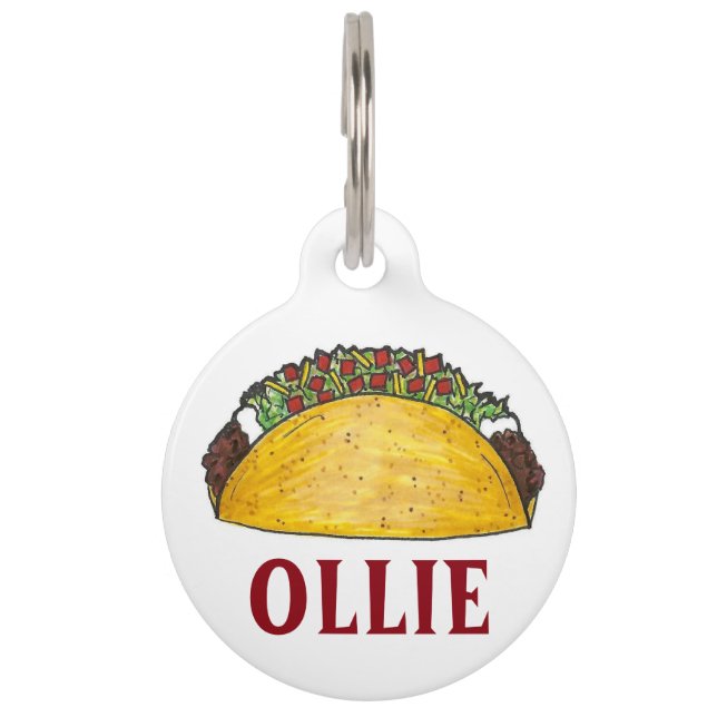 Placa Para Mascotas México Tex Mex Food Corn Taco Martes Foodie (Anverso)