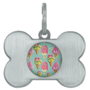 Placa Para Mascotas Mezcla de helados de verano