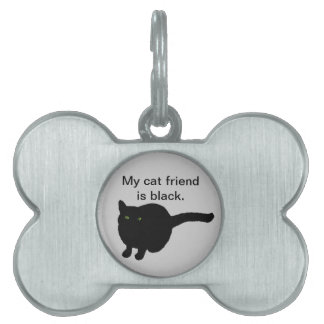 Placa Para Mascotas Mi amigo gato es negro, etiquetas para perros