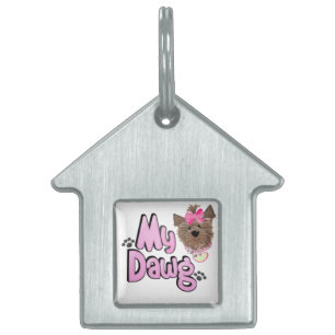 Placa Para Mascotas Mi etiqueta de mascota Dawg