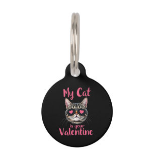 Placa Para Mascotas Mi gato es tu San Valentín que celebra el día de S