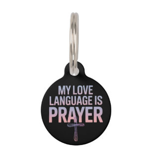 Placa Para Mascotas Mi Lenguaje De Amor Es Oración Jesús Diseño Cristi