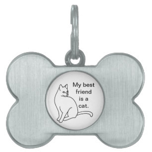 Placa Para Mascotas Mi mejor amigo es un gato, etiquetas de mascota de