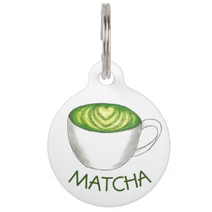 Placa Para Mascotas Mi Nombre Es Matcha Green Tea Latte