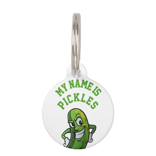 Placa Para Mascotas Mi nombre es pickles (Anverso)