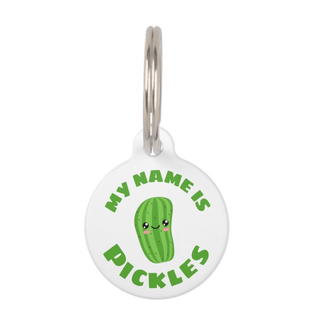 Placa Para Mascotas Mi nombre es pickles (Anverso)