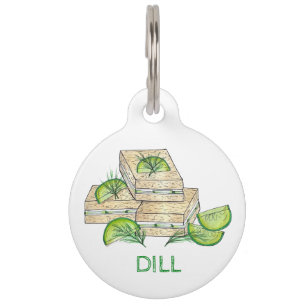 Placa Para Mascotas Mi nombre es Sándwich de Pepino con Queso y Eneldo