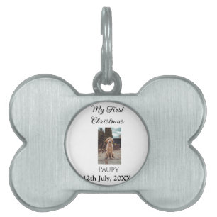 Placa Para Mascotas Mi primera Navidad agregar nombre de mascota perro