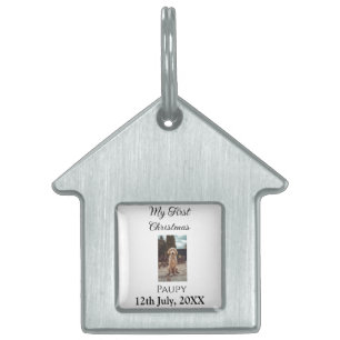 Placa Para Mascotas Mi primera Navidad añadir mascota nombre gato año