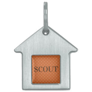 Placa Para Mascotas Mini corazones de Naranja quemado