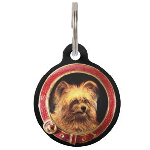Placa Para Mascotas MINIATURA VICTORIANA RETRATA A Skye Terrier