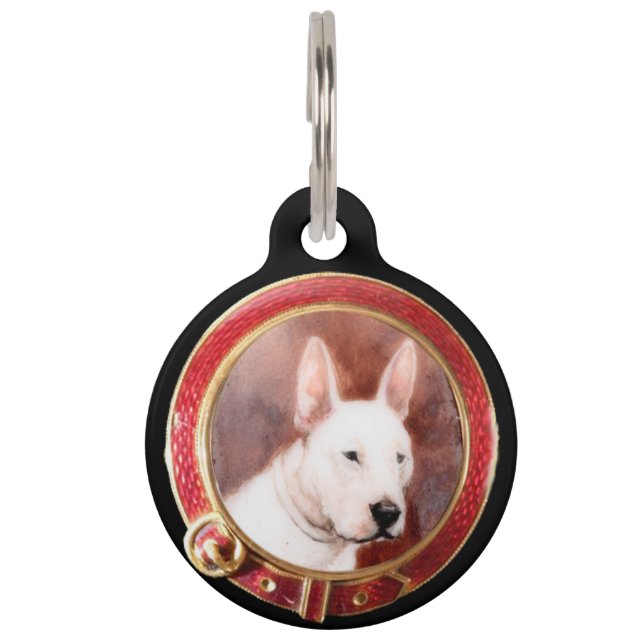 PLACA PARA MASCOTAS MINIATURA VICTORIANA RETRATA A TORRE (Anverso)